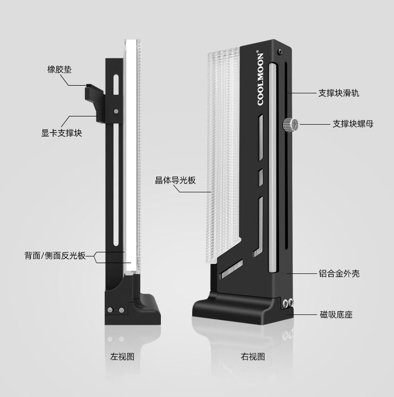 Giá Đỡ VGA Dọc Coolmoon CM-GH2 Led RGB - Trắng / Đen