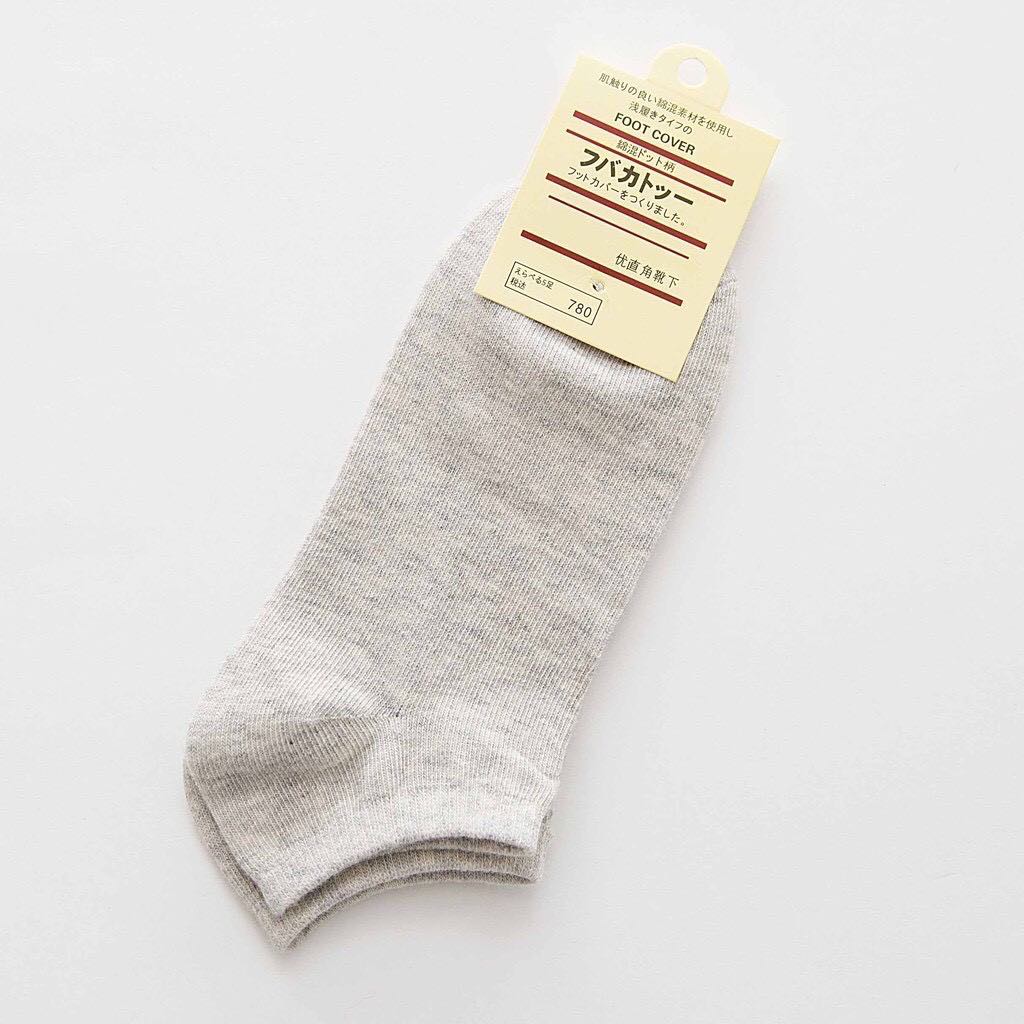 Vớ nữ trơn, tất nữ cotton trơn cổ ngắn basic kháng khuẩn