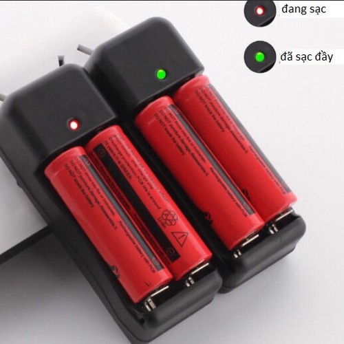 sạc pin 18650 đôi có đèn tự ngắt khi đầy