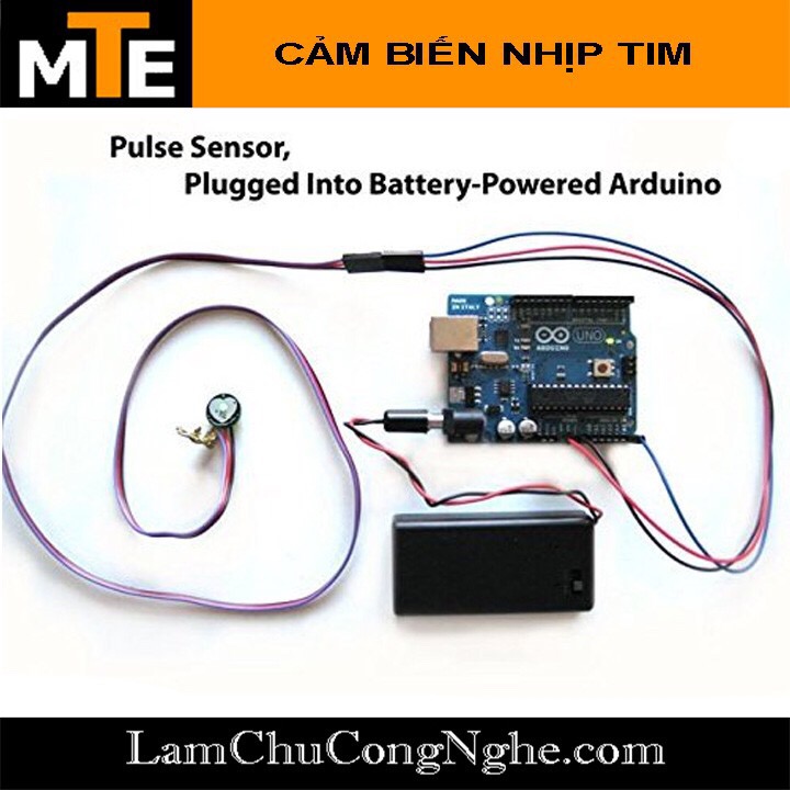 Mạch cảm biến nhịp tim Pulse sensor kèm phụ kiện - Module Arduino