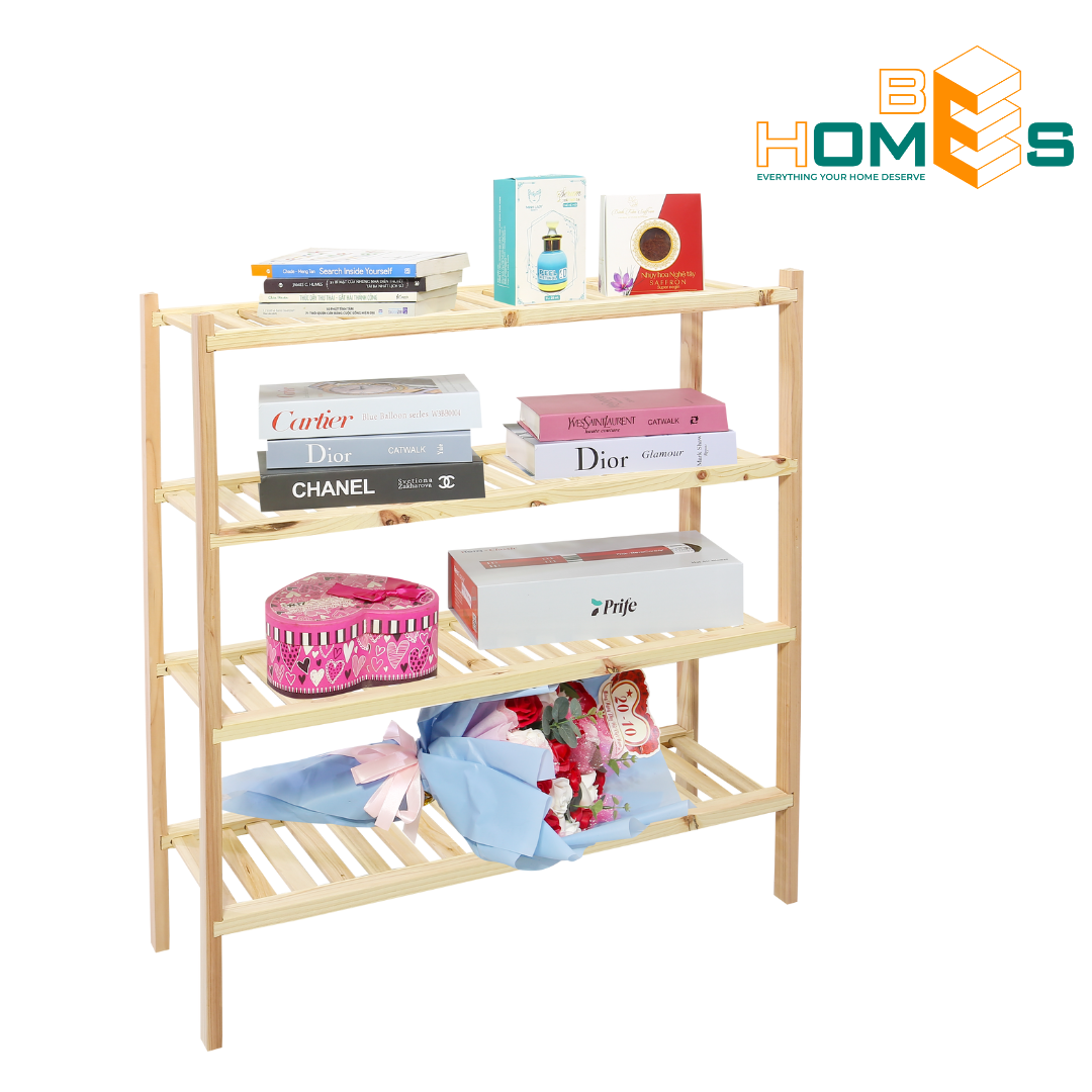 Kệ giày gỗ đa năng 4 tầng dài 80cm