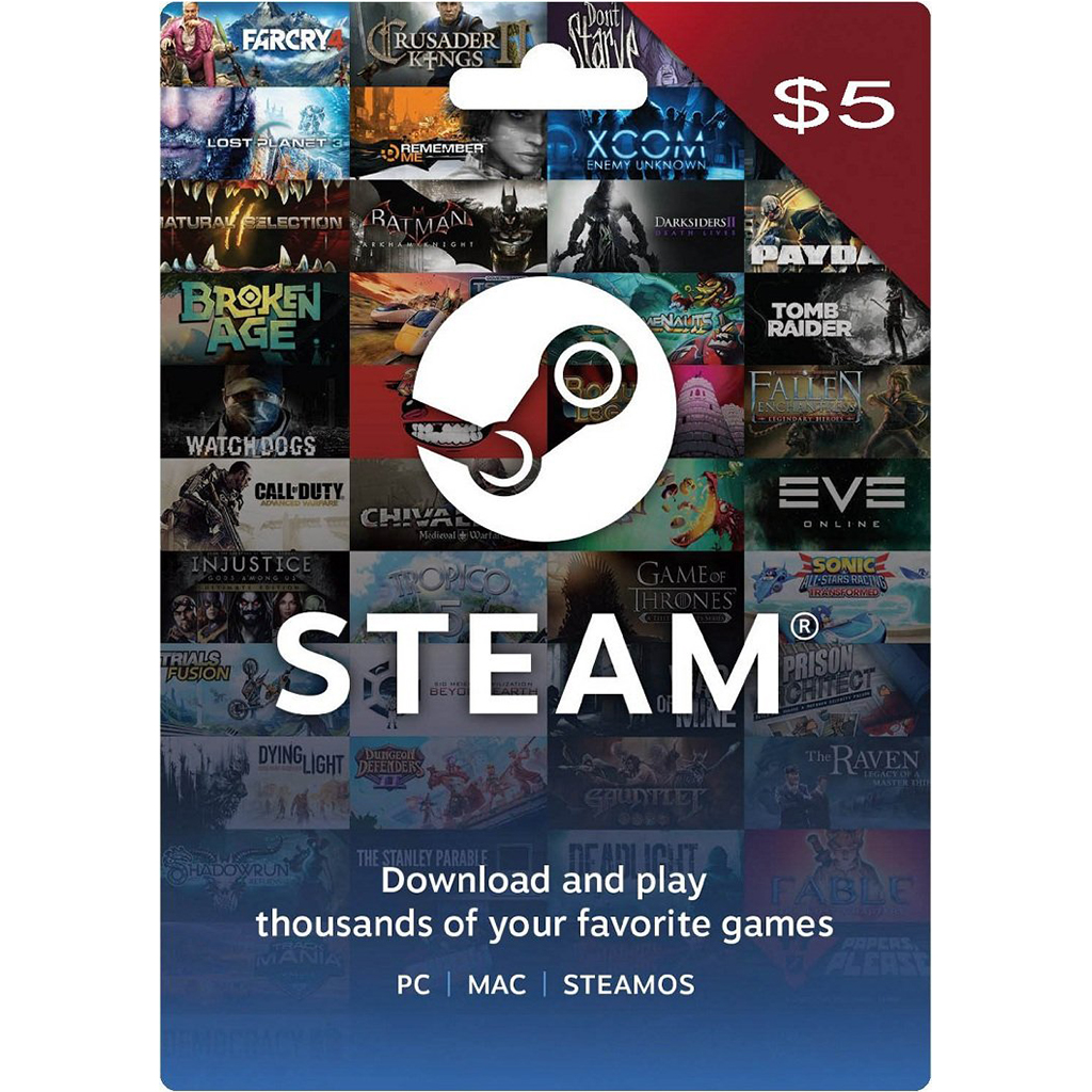 Thẻ Steam Wallet -  Mã Code Sẽ Được Gửi Ngay Trong Vòng 5 Phút