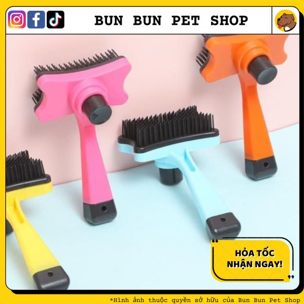 Lược chải lông cho chó mèo có nút bấm lấy lông