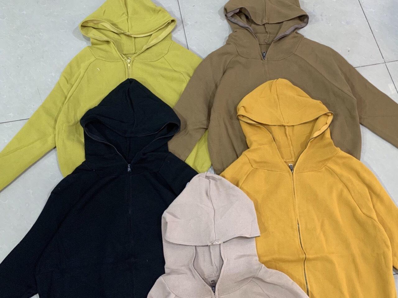 ÁO KHOÁC LEN DÂY KÉO CÓ NÓN THỜI TRANG