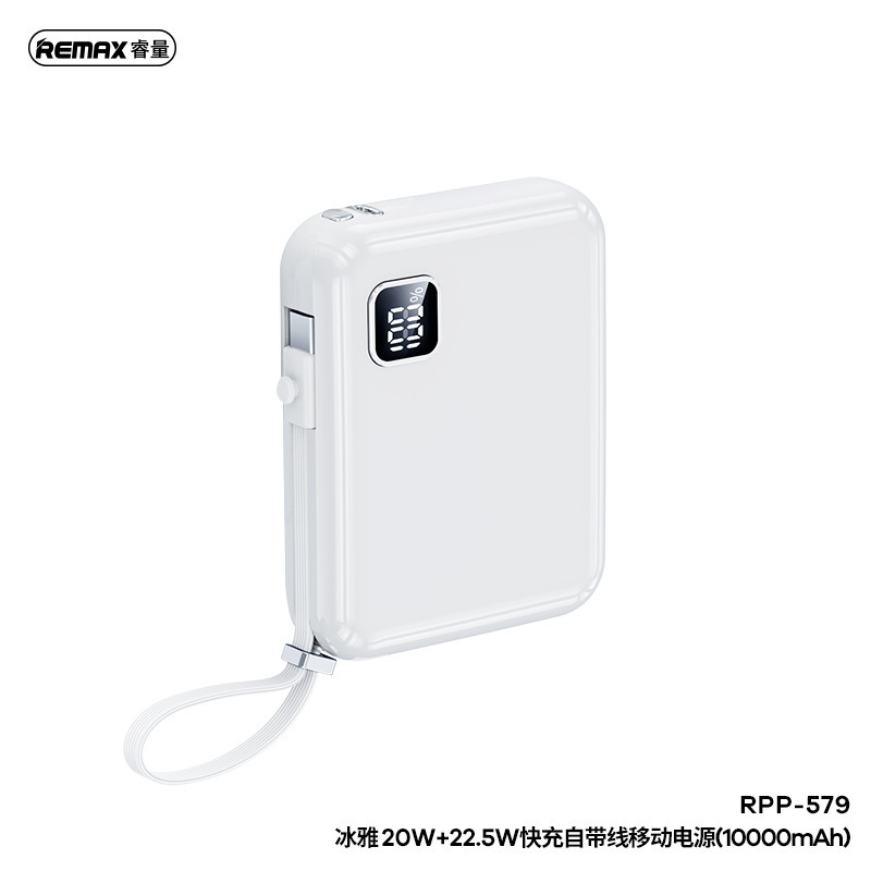Pin dự phòng mini remax rpp-579 10000mah typec pd 20w + typec cable 22.5w, 2 cáp sạc tích hợp - nhat tin authorised store