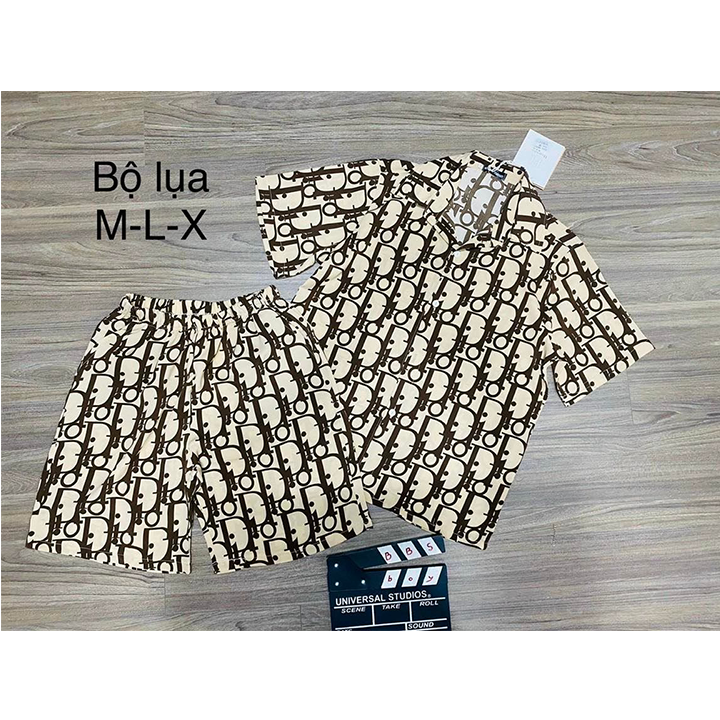 Bộ đồ sơ mi cộc tay, bộ đồ mặc nhà cộc tay chất lụa cực mát