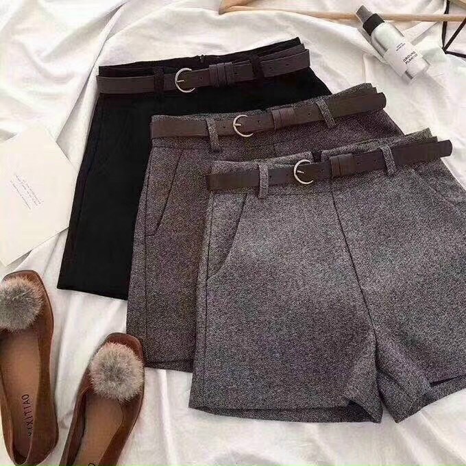 Quần short dạ kèm đai - Hàng quảng Châu