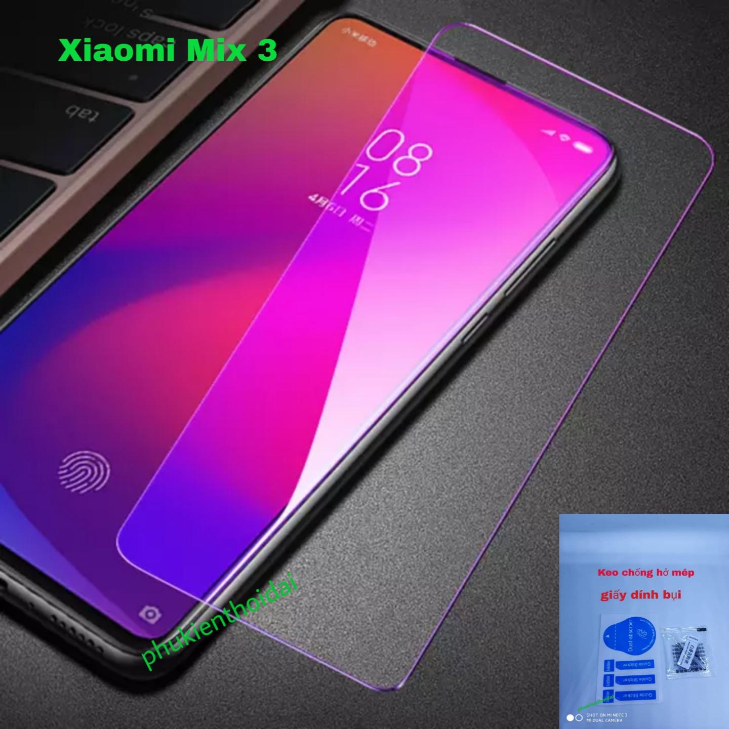 Xiaomi Mi Mix 3 / K20 / K20 Pro / Mi 9T dùng chung kính cường lực tím chống tia UV hại mắt ( tặng keo mép )
