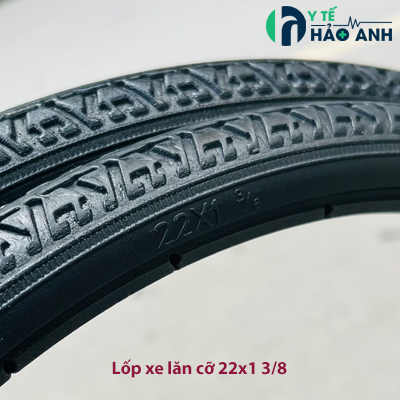 Lốp xe lăn cỡ 22x1 3/8 lốp đặc không săm (1 đôi)