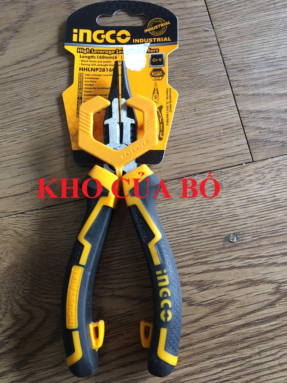 Kềm mũi nhọn mỏ dài cao cấp 6"/160mm Ingco HHLNP28160