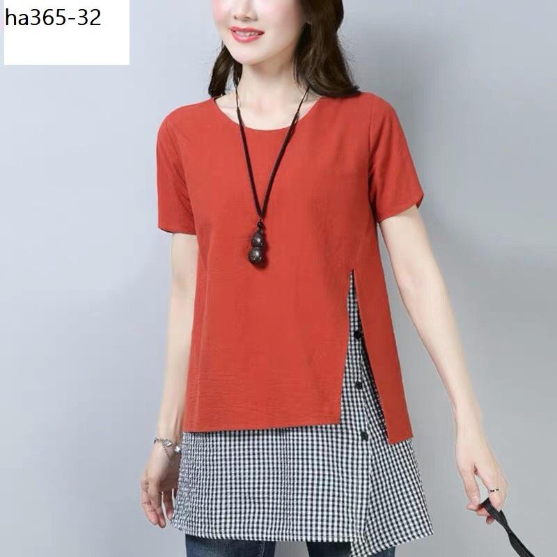 Ha365- Áo phom suông phối màu cao cấp
