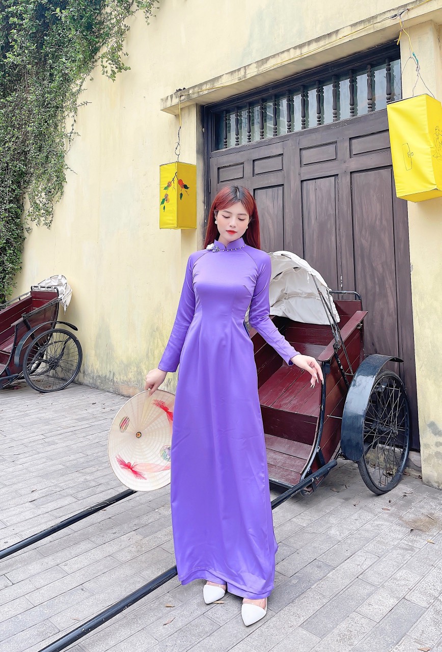 Áo dài, áo dai nữ lụa tây thi cao cấp áo dài truyền thống MÃ TK38