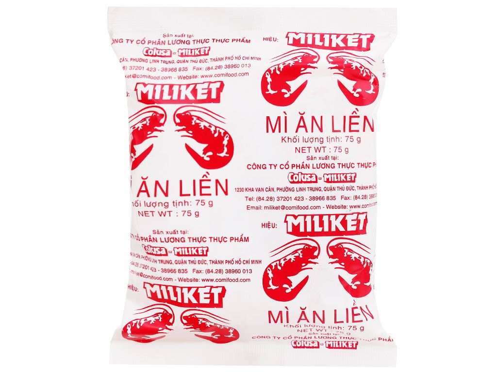 Mì Satê Hai Con Tôm Miliket Thùng 30x65g