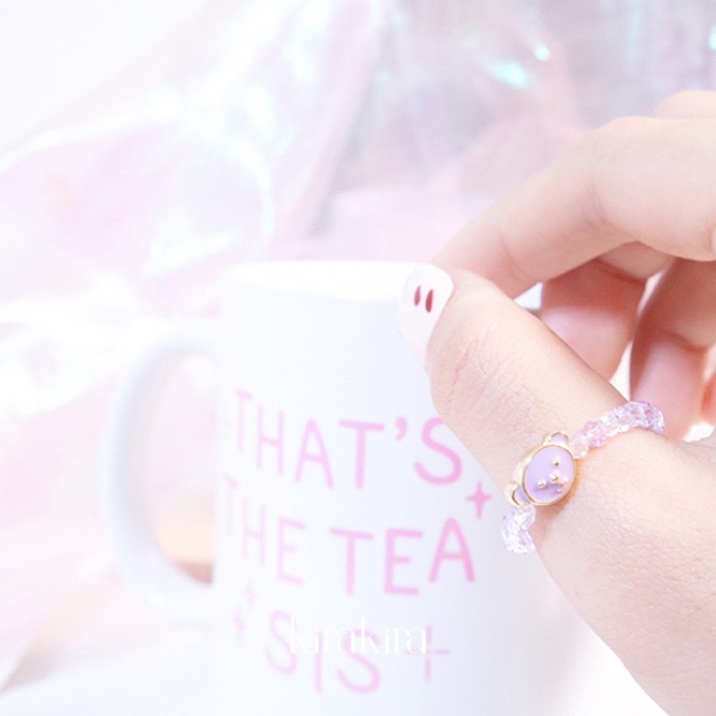 Nhẫn hạt pha lê charm gấu Crystal Teddy