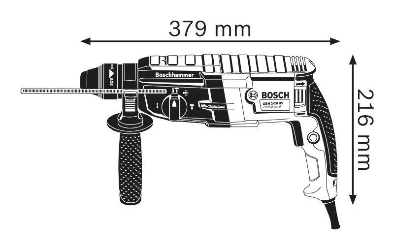 Máy khoan búa Bosch GBH 2-28 DV + Quà tặng áo mưa