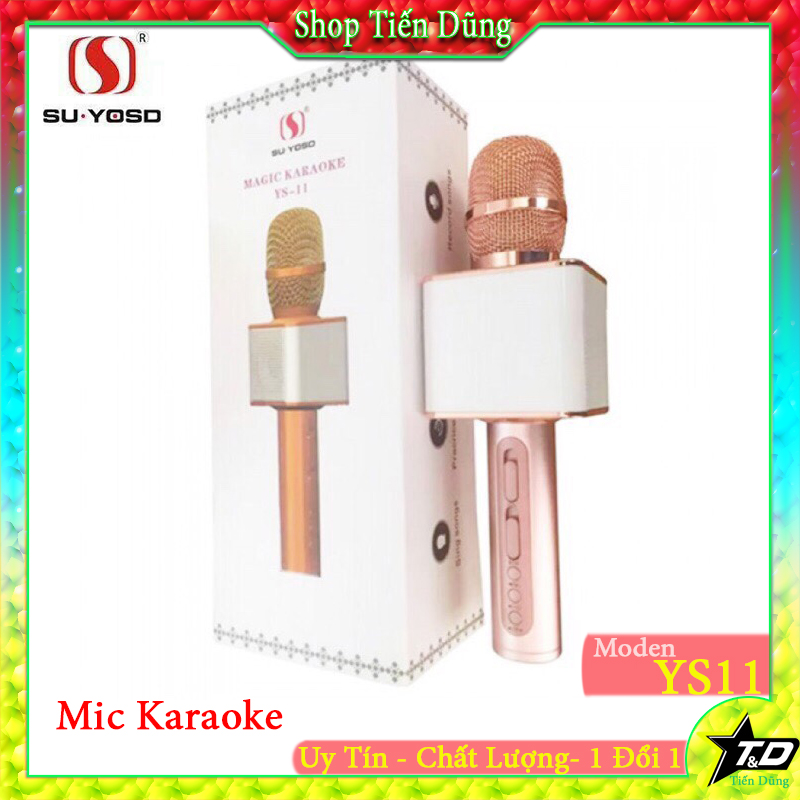 Mic bluetooth karaoke kiêm loa ys11 âm thanh và hút mic tốt
