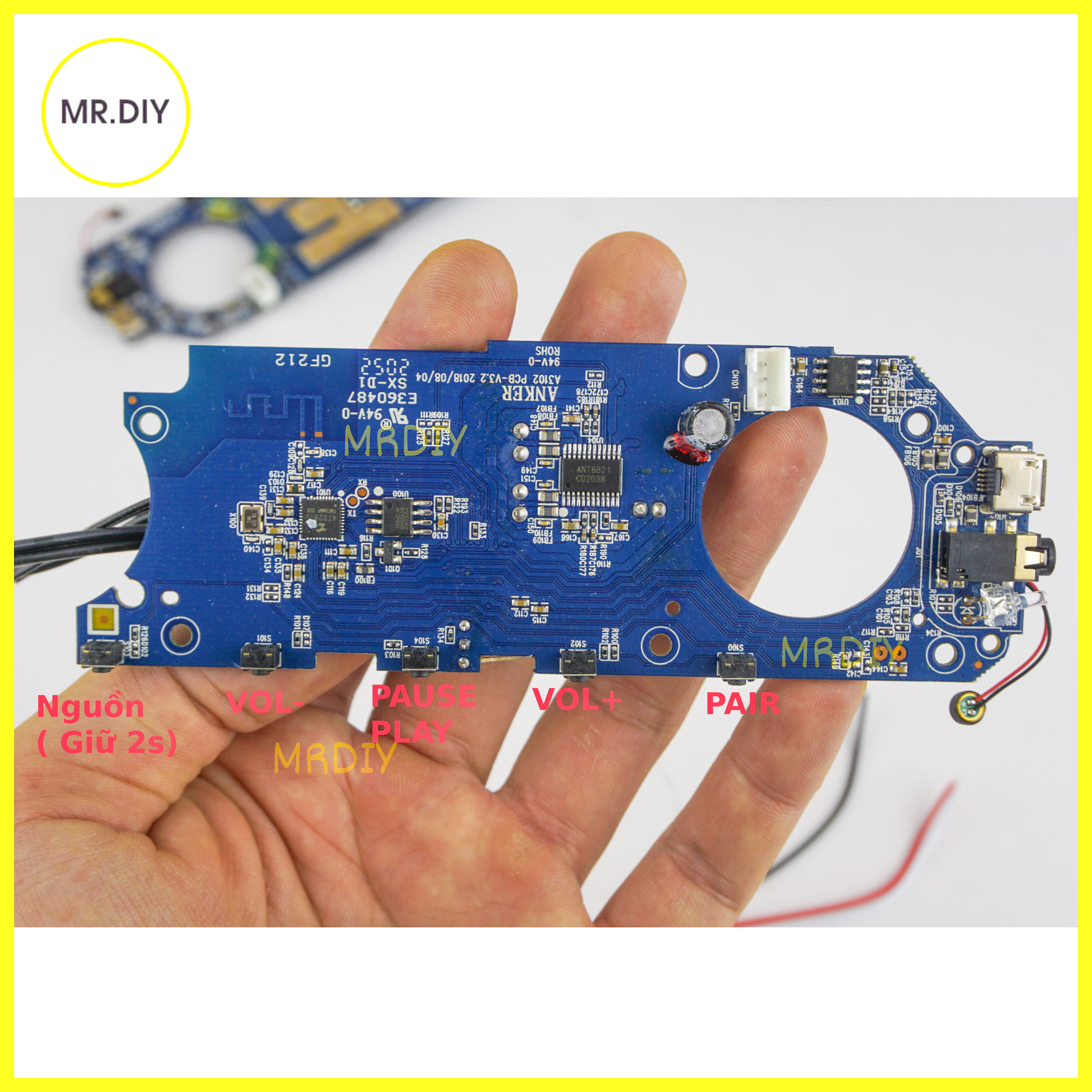 Combo chế loa mạch Anker Soundcore + 2 Loa 8w, DIY Loa Bluetooth