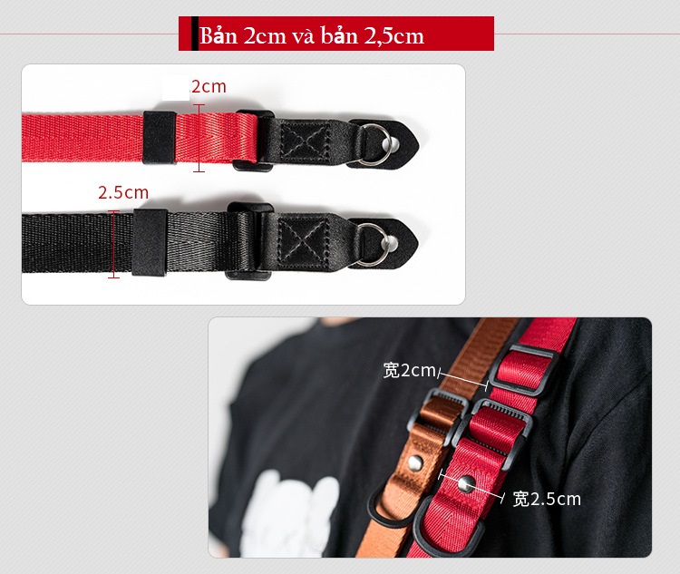 [HCM]  Dây đeo máy ảnh shetu OneStep.(Bản 25cm)