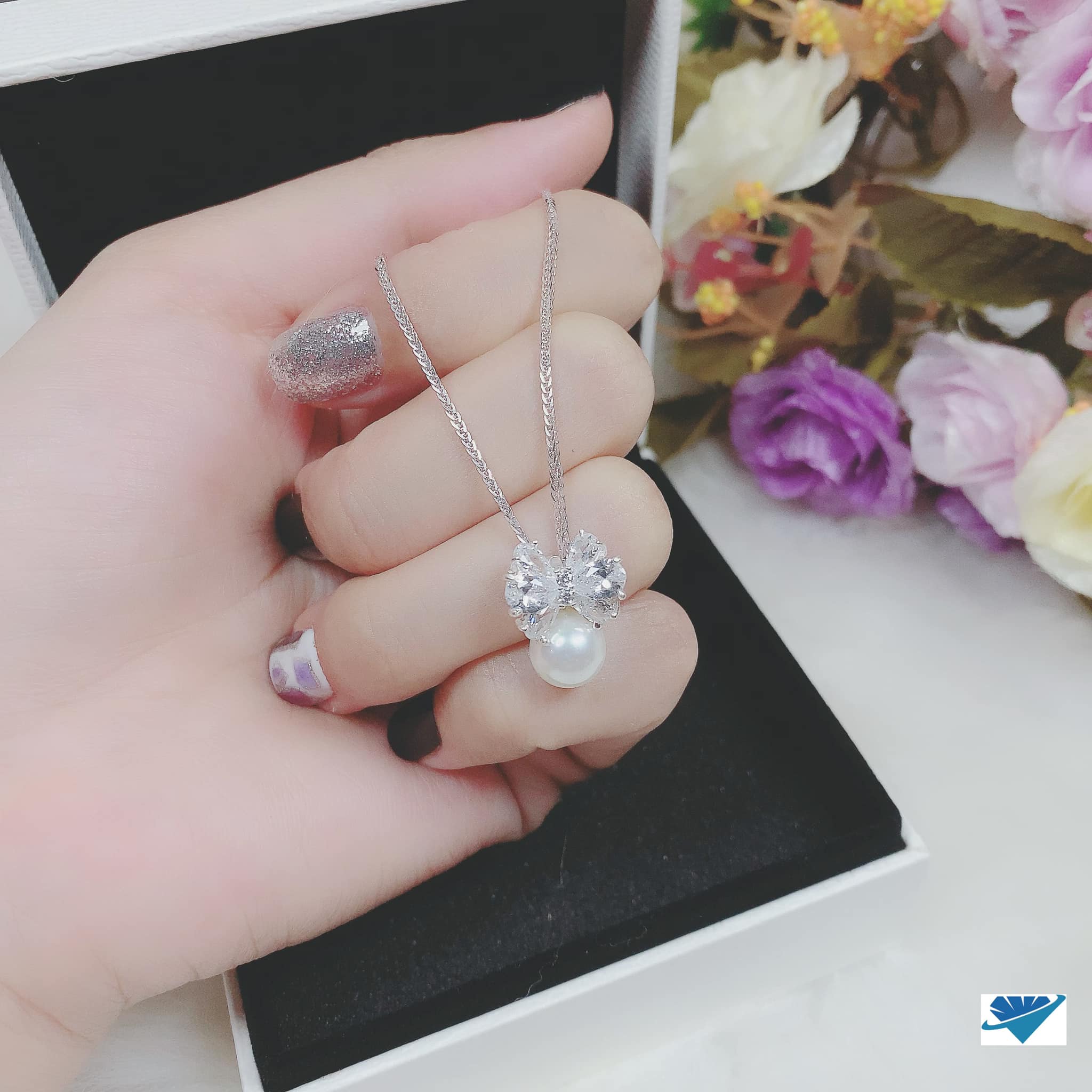 Bộ trang sức bạc gắn trai MS15
