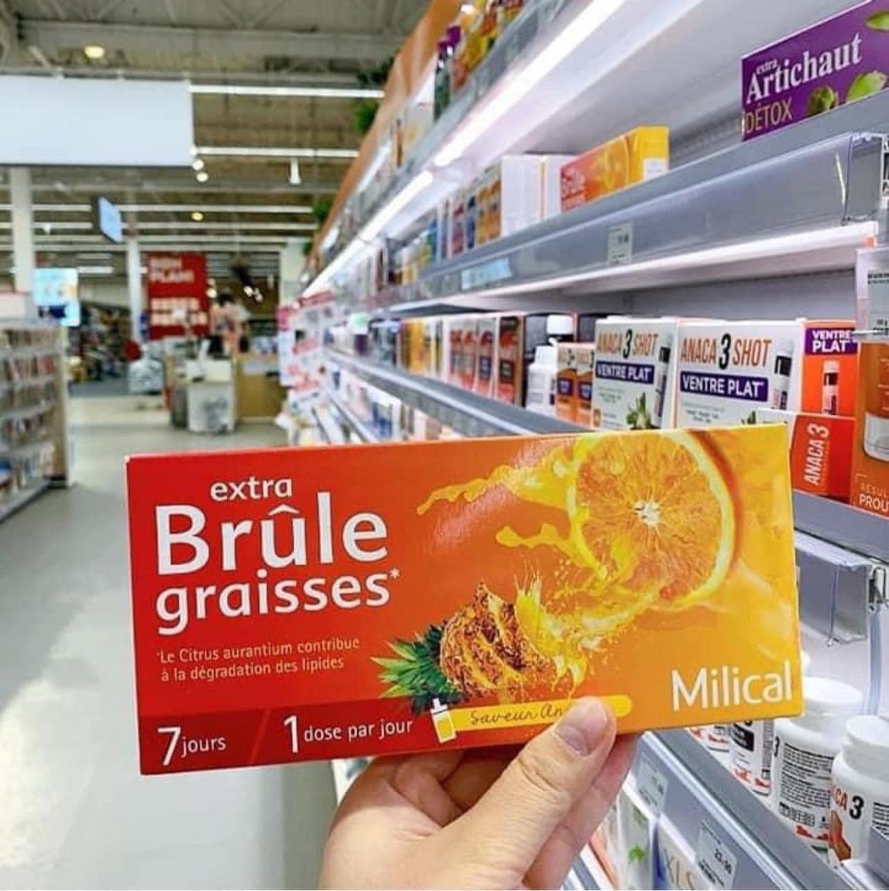 Đốt mỡ thừa cam dứa Milical Extra Brule Graisses Pháp - Hộp 7 ống
