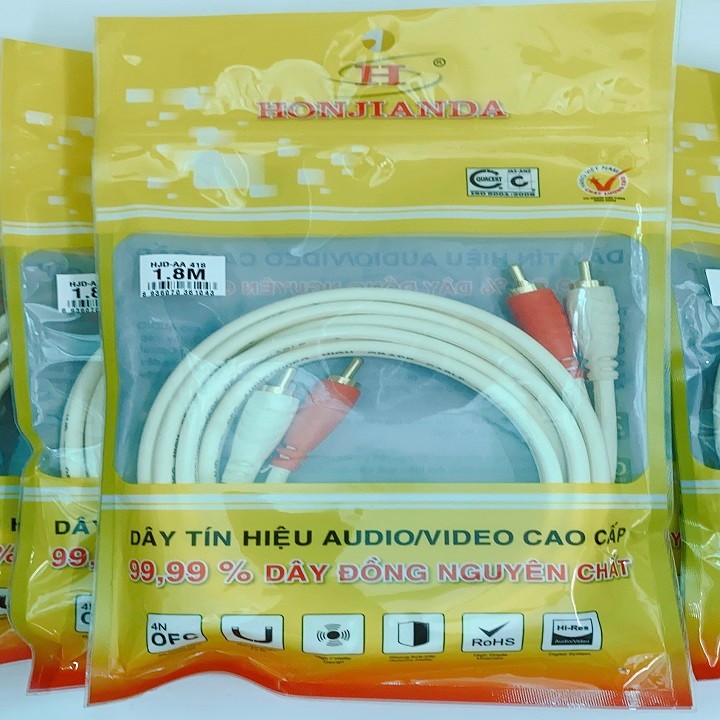Dây AV 4 đầu 1,8m đồng nguyên chất