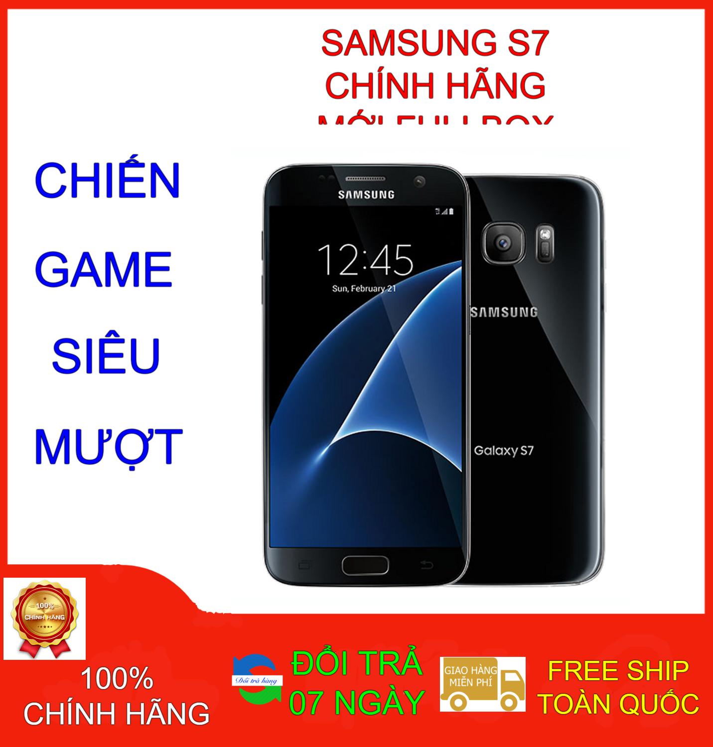 Điện thoại Samsung Galaxy S7 Fullbox bảo hành dài hạn