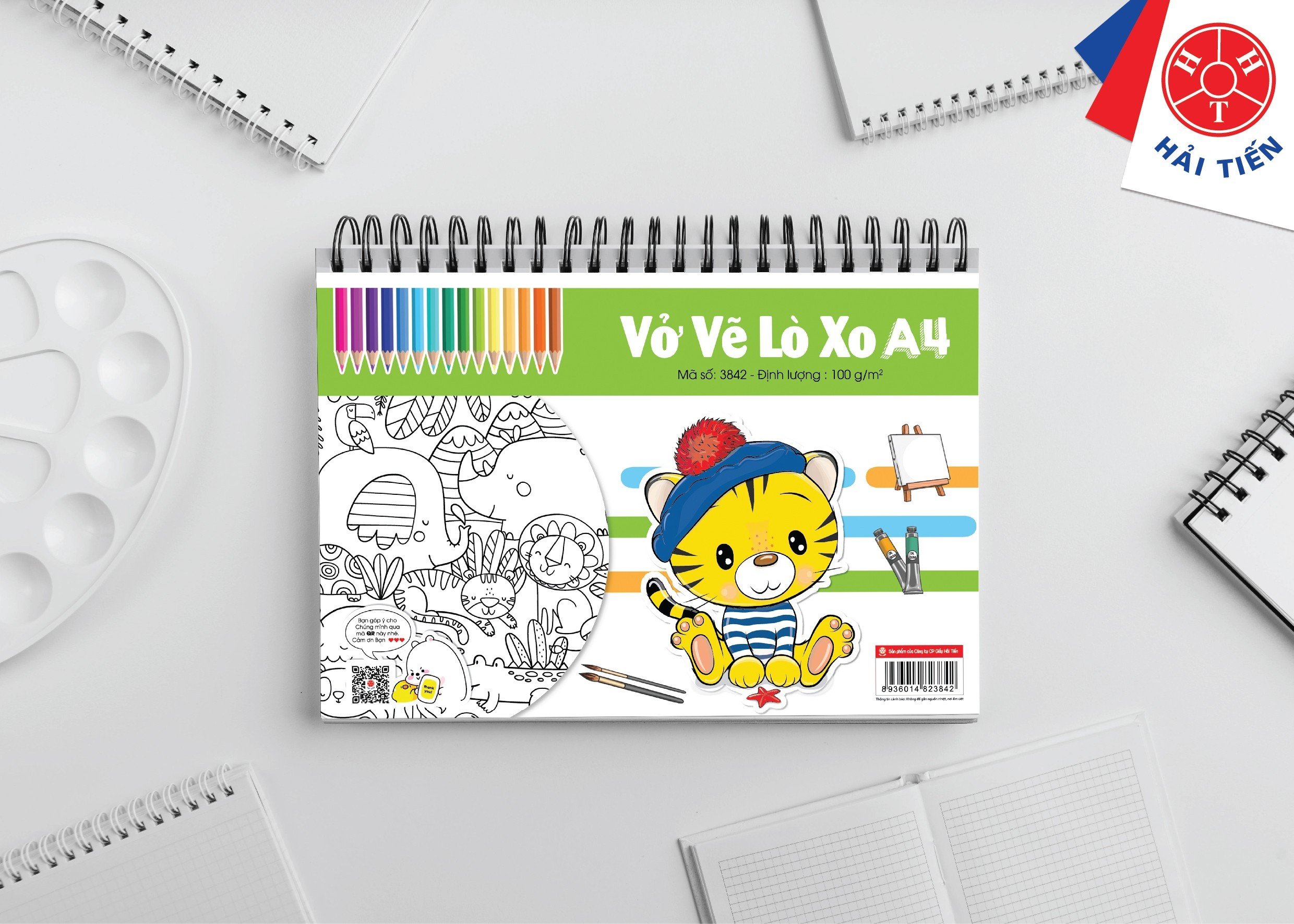 Hải tiến vở vẽ a4 - gáy lò xo lốc 5 quyển