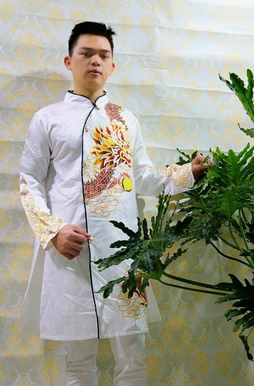 Áo dài cách tân Nam Chất Gấm Thượng Hải