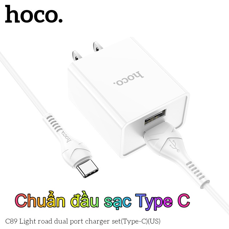 Bộ sạc HOCO chính hãng C89 (Lightning,TypeC, Micro)