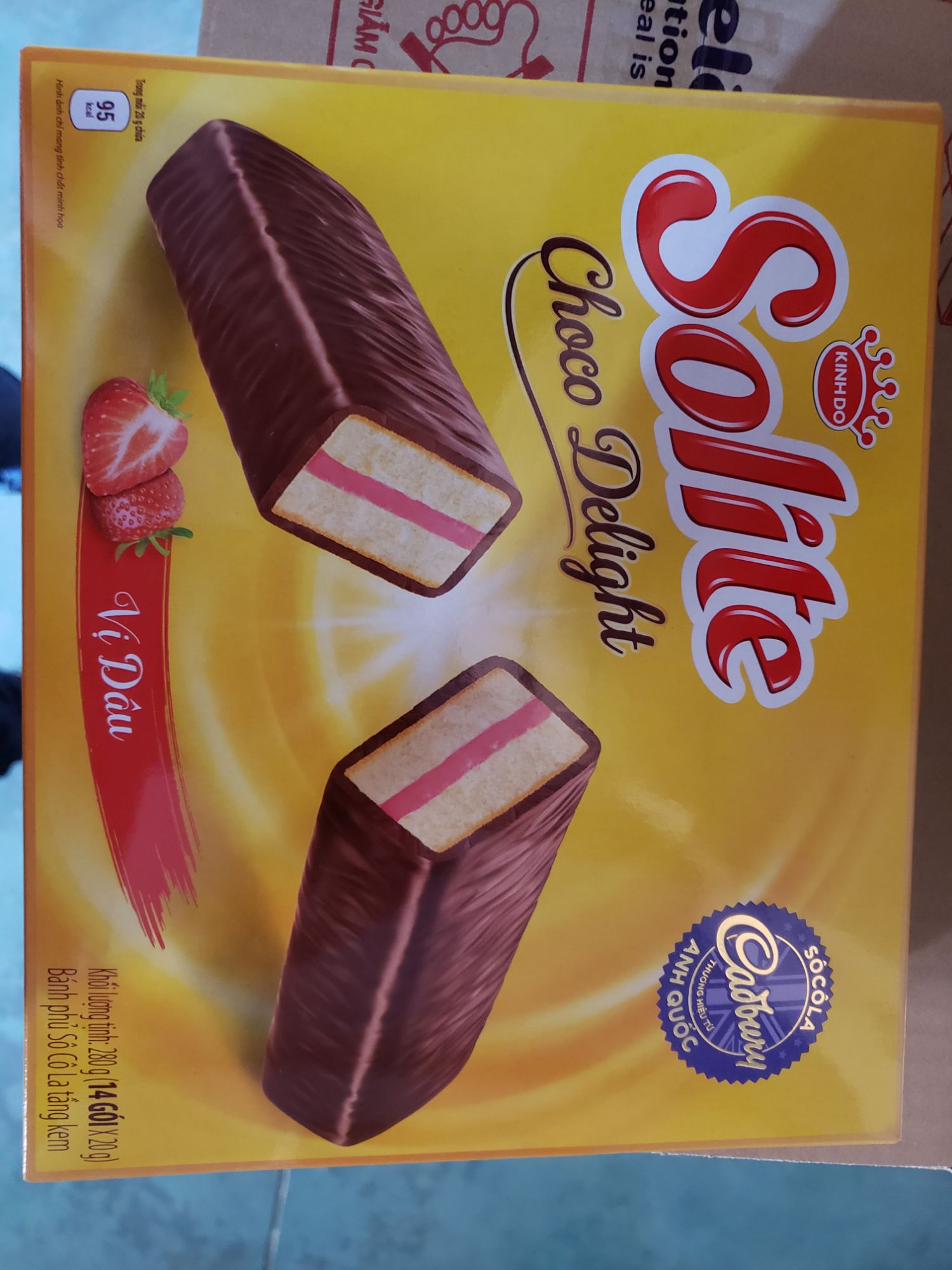 [HCM]Bánh solite phủ socola 280g vị dâu