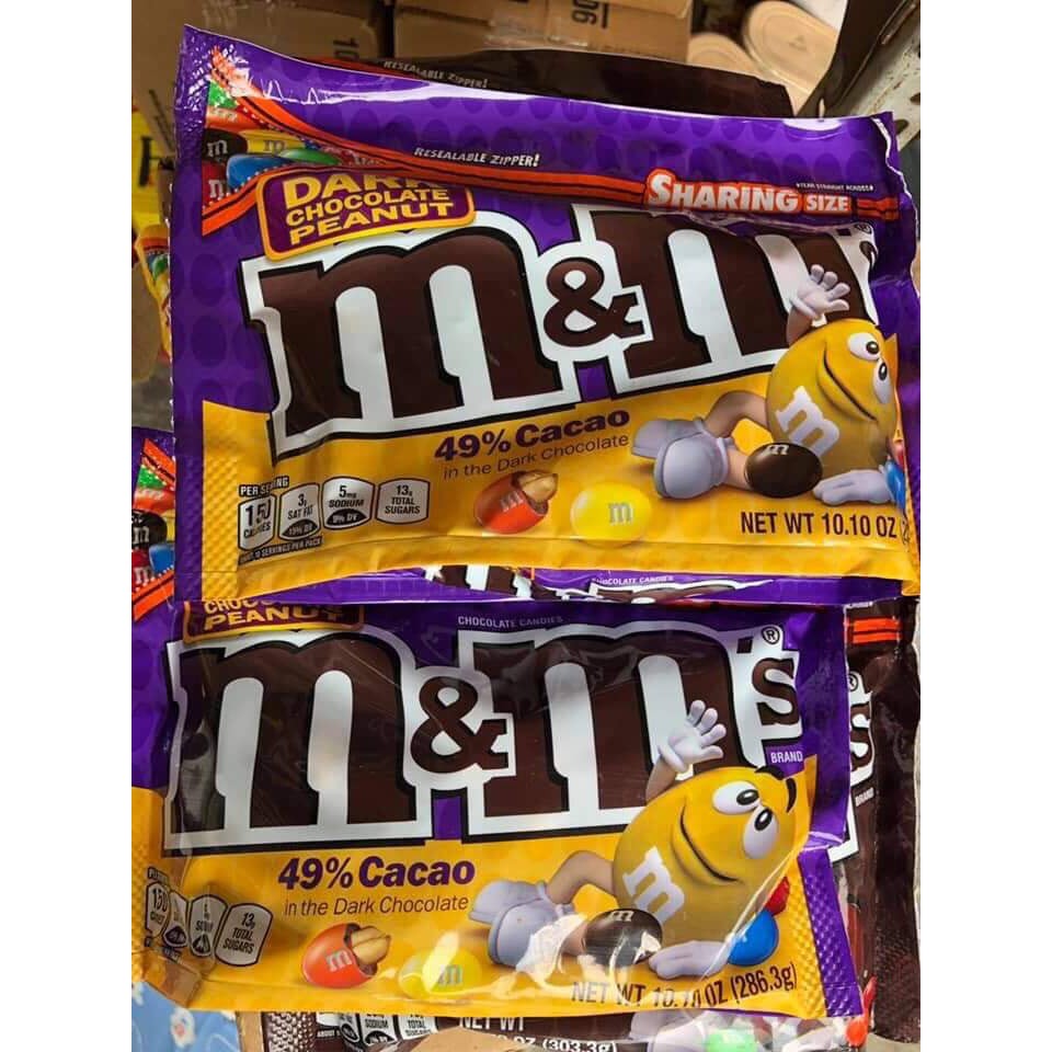 Kẹo Chocolate M&M's Của Mỹ Dark Chocolate Peanut 286.3g