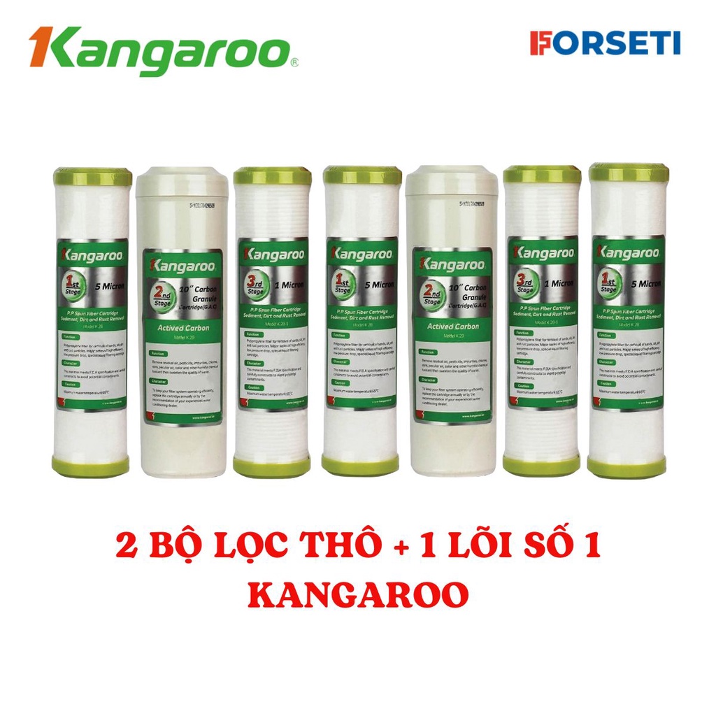 Combo 2 bộ lọc thô 123 cho máy lọ nước Kangaroo