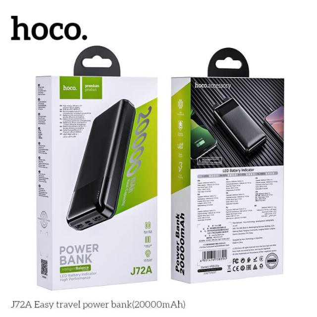 [BH 12 Tháng] Pin Sạc Dự Phòng Hoco J72A 20000mAh 2 cổng Input/Output max 2A
