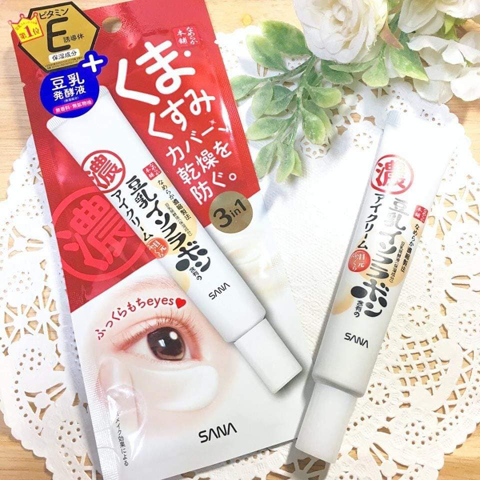 Kem mắt giảm thâm quầng bọng mắt sana nameraka soymilk eye cream nhật bản 20g - 10638