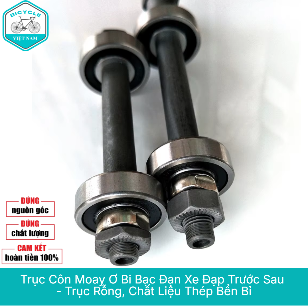 Bicycle Front and Rear Ball Bearing Tapered Shaft – Hollow Shaft, Durable Steel, Smooth Rotation