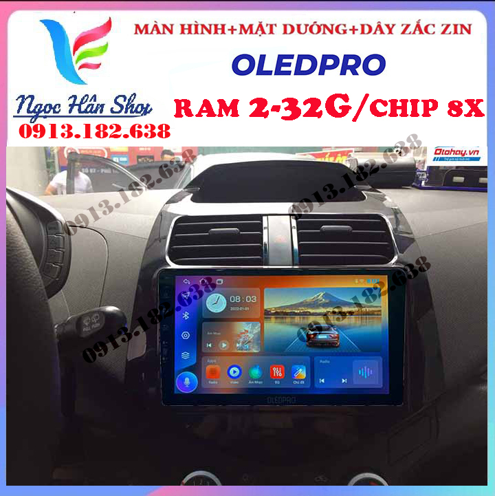 [Hỗ trợ lắp đặt Hà Nội] Màn hình OLEDPRO kết nối wifi ANDROID 10. cho xe CHEVROLET SPARK 2011-2015 với âm thanh, hình ảnh sắc nét, trung thực, lắp camera lùi cho ô tô, đồ chơi xe hơi, đầu dvd cho xe ô tô