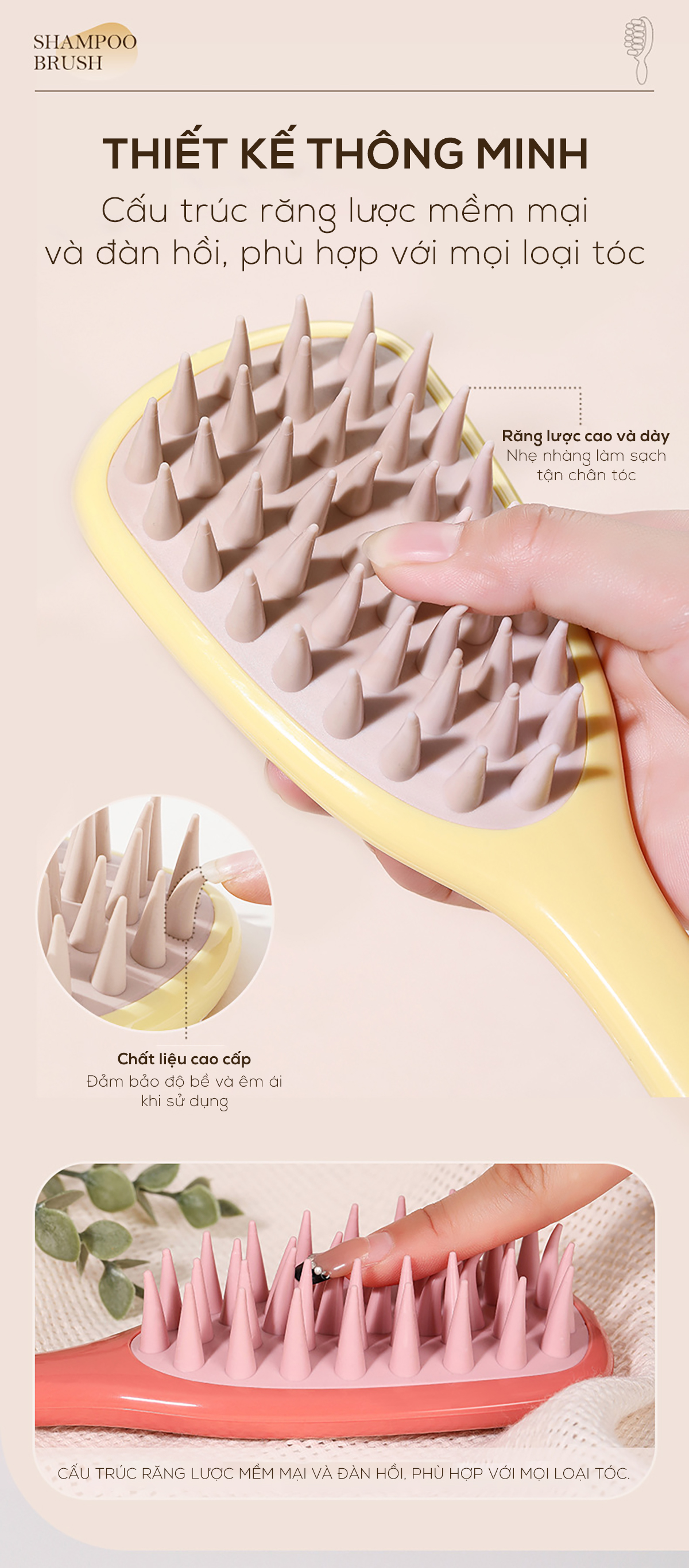 LAVY STORE - Lược massage da đầu gỡ rối tóc và gội đầu thư giản