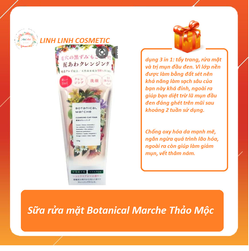 (tặng kèm băng đô rửa mặt) SỮA RỬA MẶT THẢO MỘC BOTANICAL MARCHE - Linh Linh cosmetic