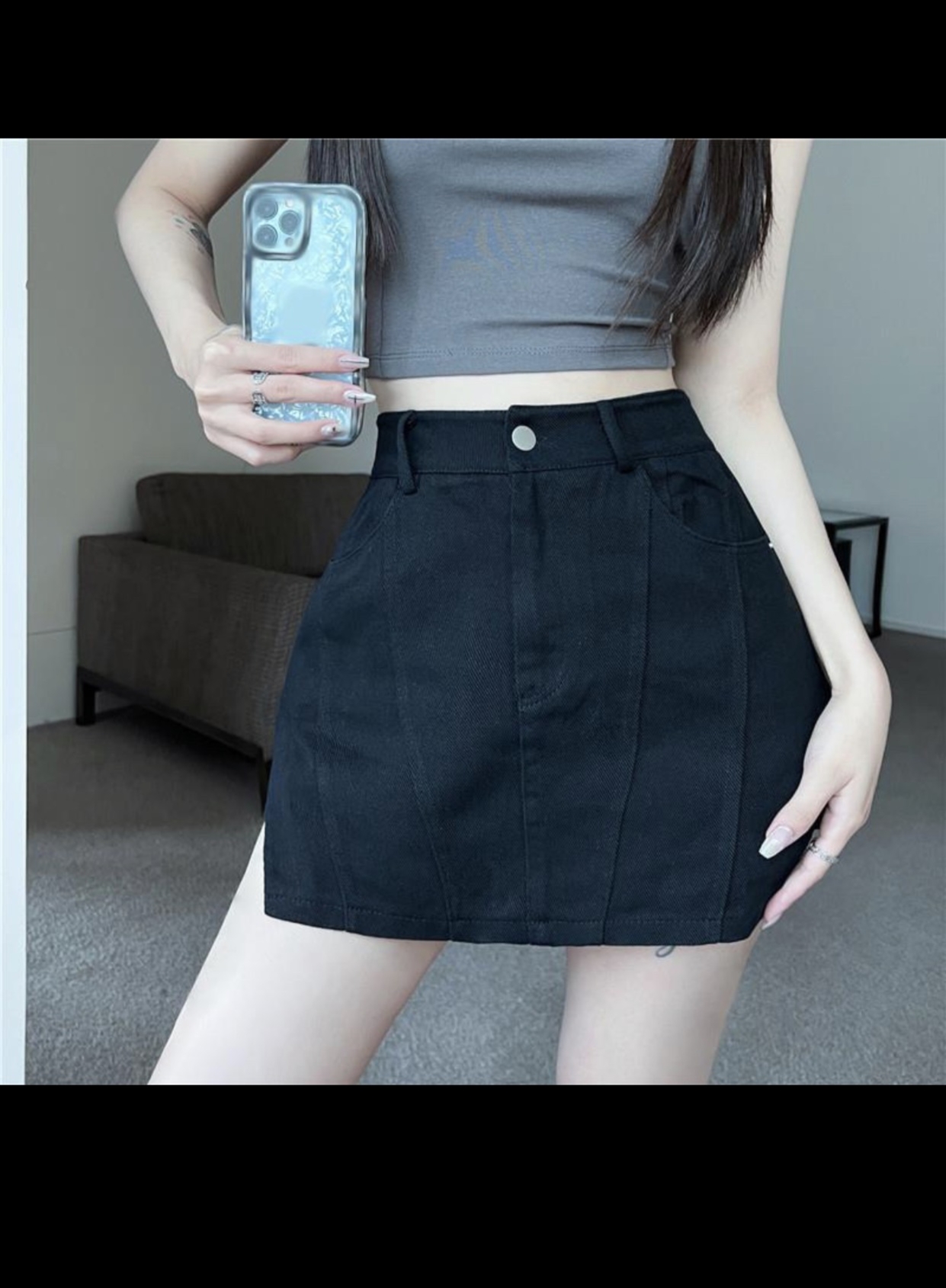 Quần giả váy chất nhung tăm