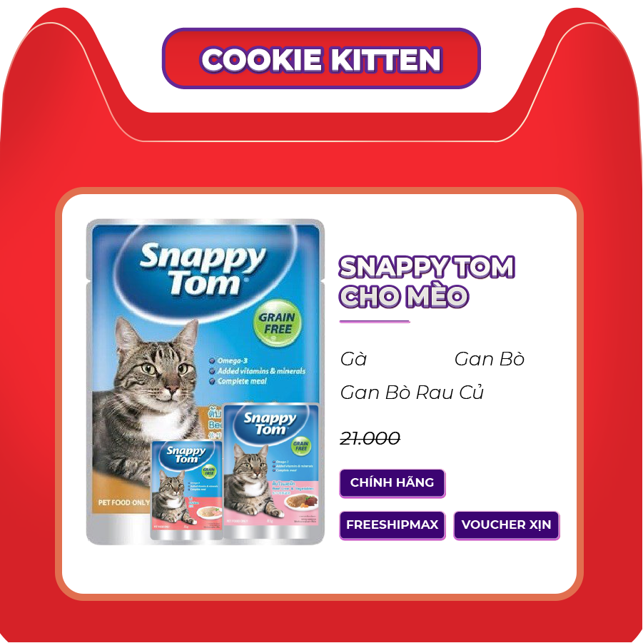 Pate Snappy Tom - Thức Ăn Cho Mèo - Gói 85g