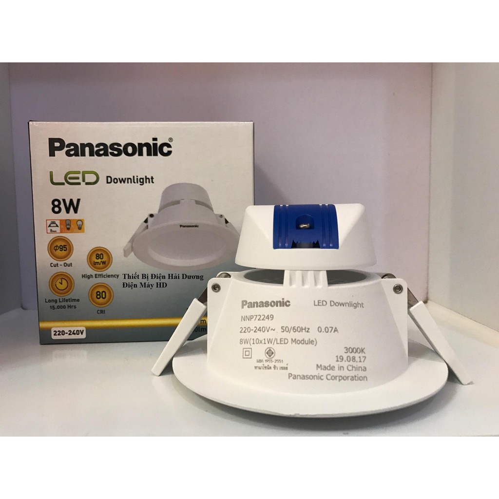 Đèn LED âm trần Panasonic 8W, lỗ khoét 90mm