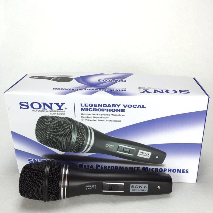 Micro có dây karaoke sony 703 chuyên dụng chống hú cho loa kéo amply - hát cực nhẹ - hàng chính hãng