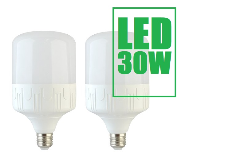 Bộ 2 bóng đèn LED trụ 30W ánh sáng trắng 6500K