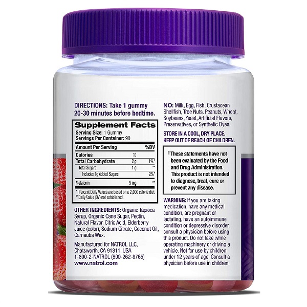 [HCM][90 VIÊN] Kẹo ngủ Natrol Melatonin Gummies 10mg