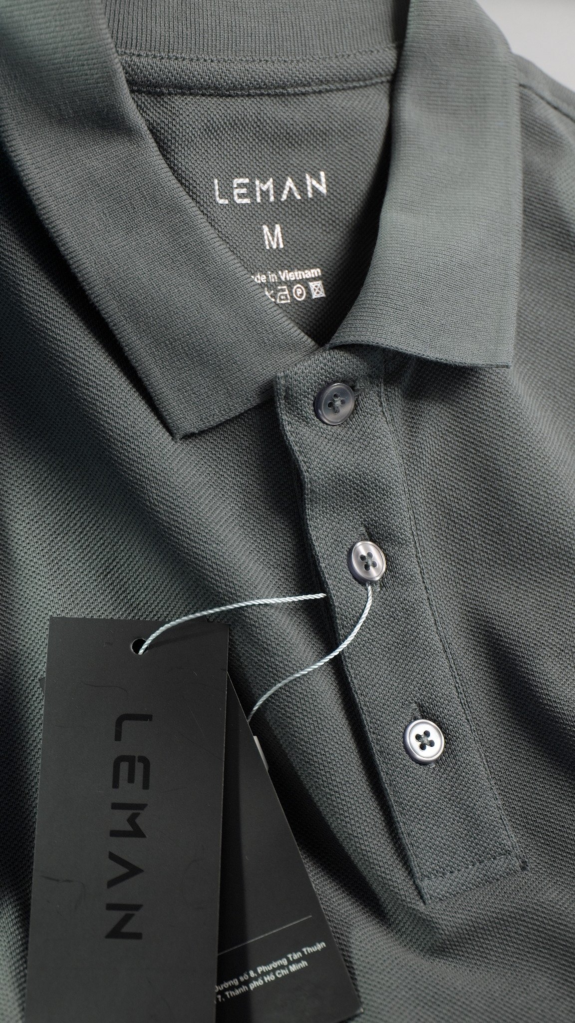 Áo thun Polo nam Leman xám trơn - Regular Form