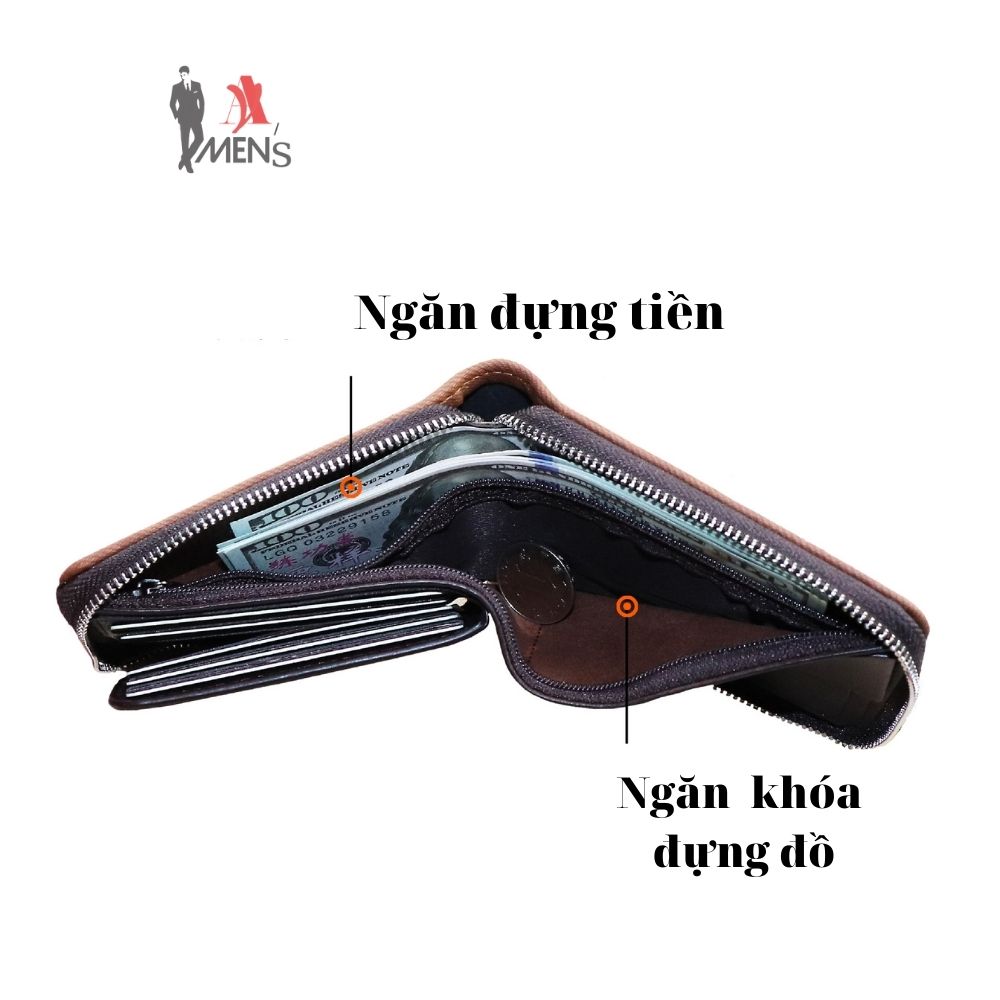 Ví nam bóp nam da bò sáp cao cấp