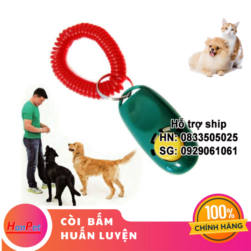 Hanpet - HP- Clicker còi nhựa nút bấm huấn luyện chó (Loại tốt) Cho chó làm quen với clicker rất đơn giản