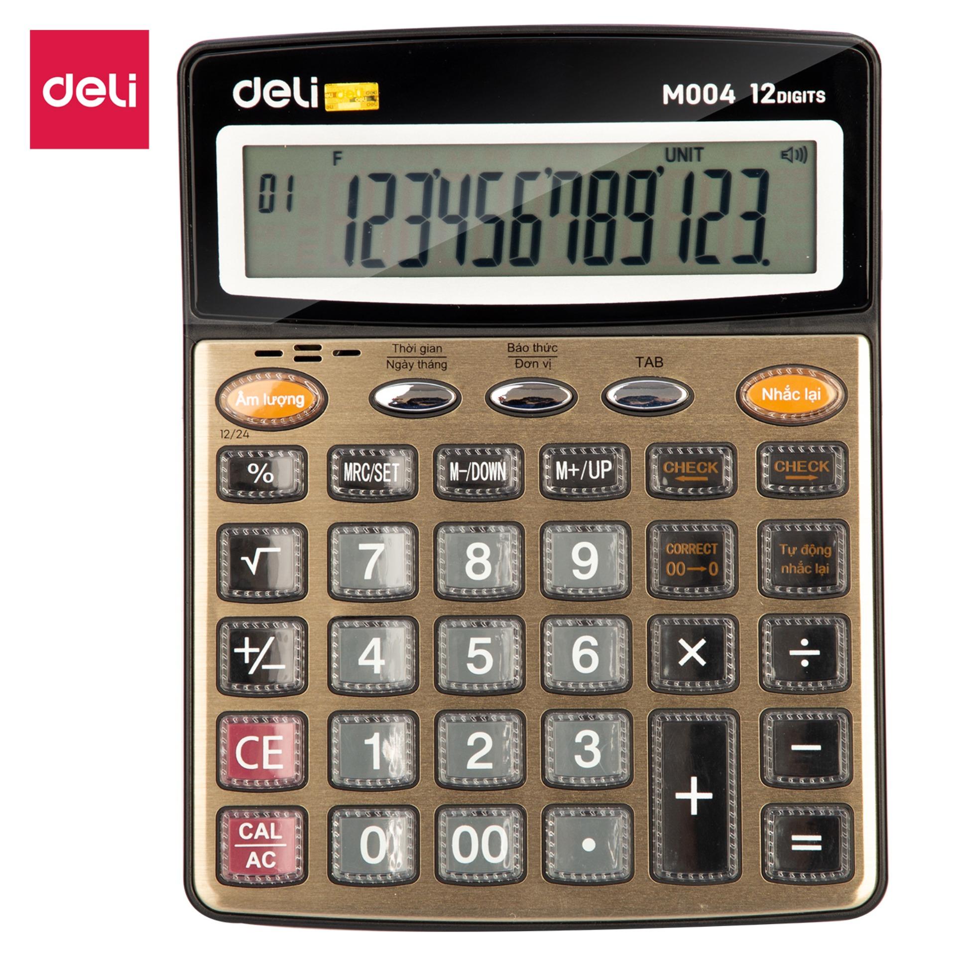 Mua DELI máy tính nói 12 số màu vàng gold 1 cái EM00450