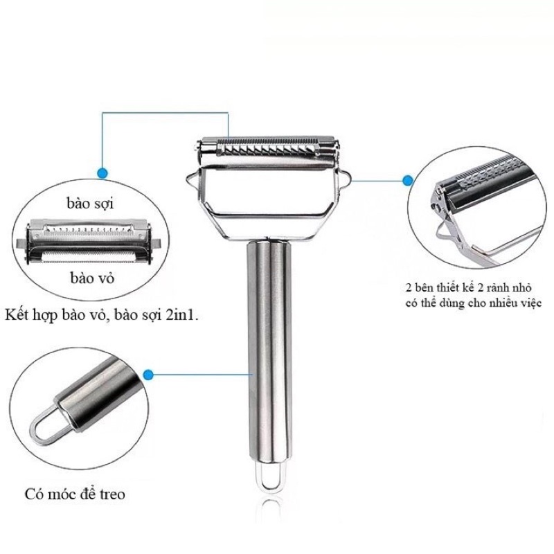 Nạo Rau Củ Inox 2 Đầu