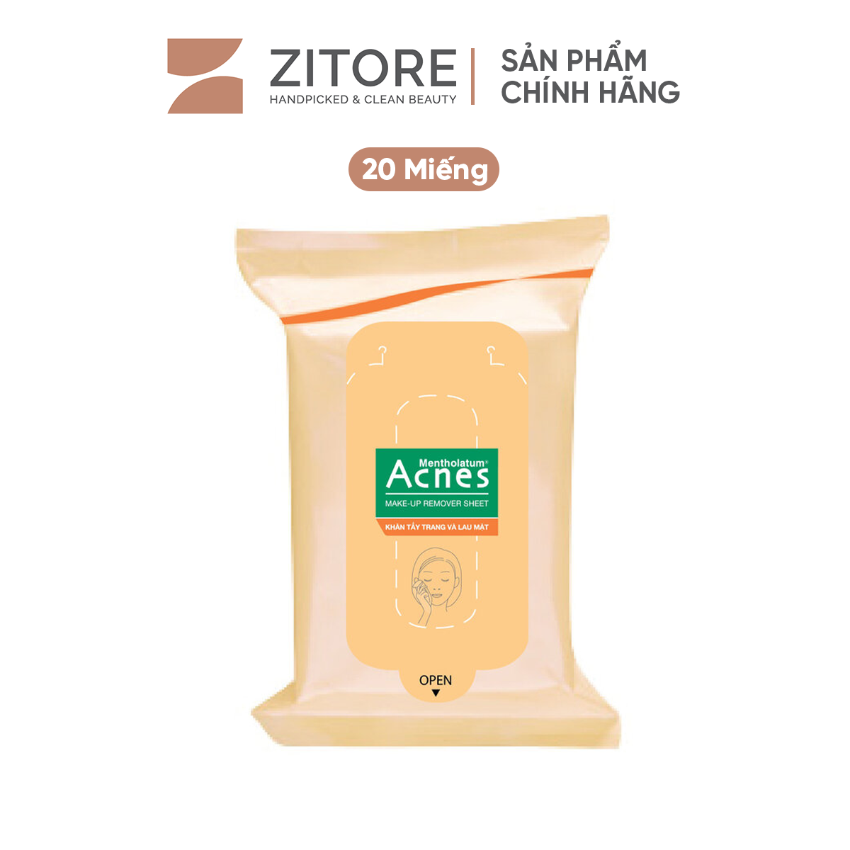 CHỈ 7.3 HOÀN TIỀN 15%Khăn Giấy Tẩy Trang ACNES 20 Miếng - Sản Phẩm Chính